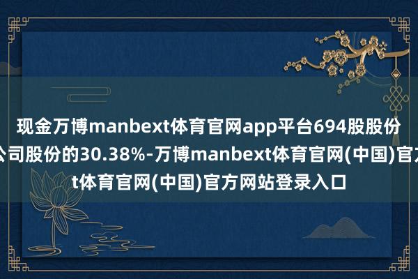 现金万博manbext体育官网app平台694股股份（占其所握有公司股份的30.38%-万博manbext体育官网(中国)官方网站登录入口