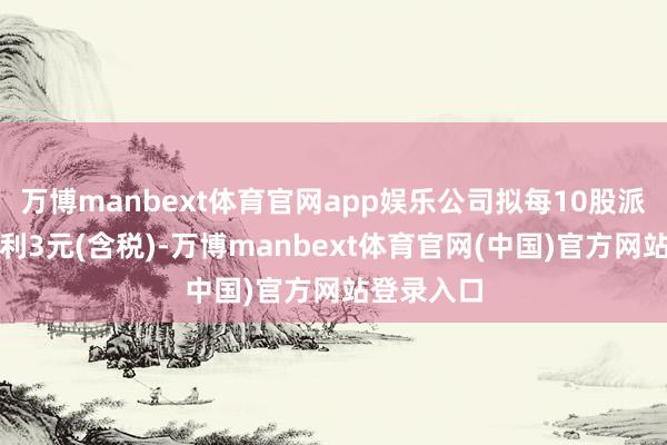 万博manbext体育官网app娱乐公司拟每10股派发现款红利3元(含税)-万博manbext体育官网(中国)官方网站登录入口