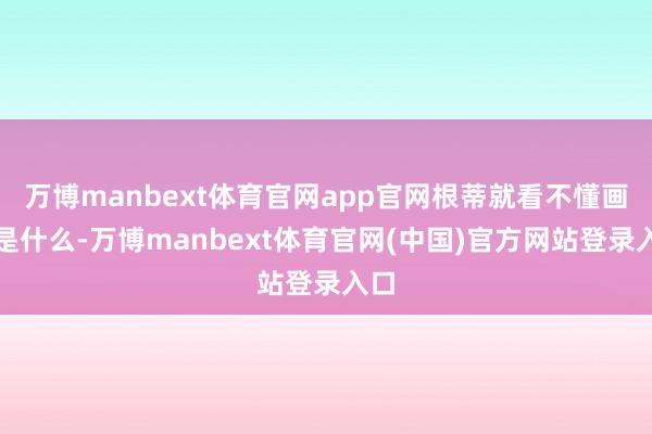 万博manbext体育官网app官网根蒂就看不懂画的是什么-万博manbext体育官网(中国)官方网站登录入口