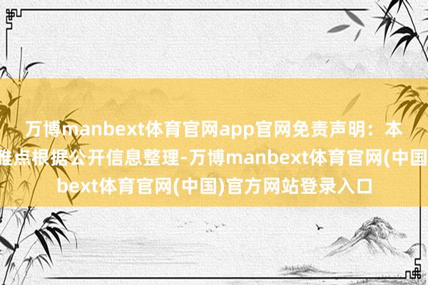 万博manbext体育官网app官网免责声明：本文内容与数据由不雅点根据公开信息整理-万博manbext体育官网(中国)官方网站登录入口