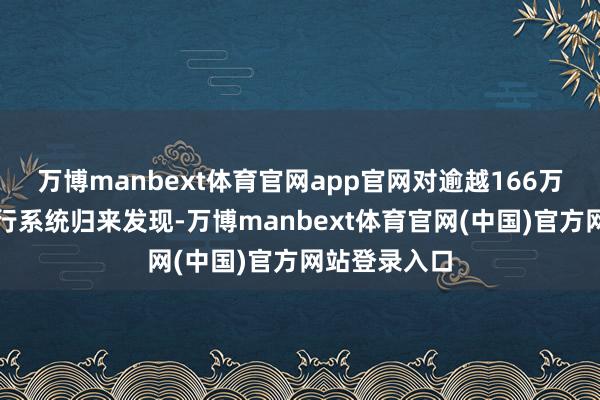 万博manbext体育官网app官网对逾越166万名参与者进行系统归来发现-万博manbext体育官网(中国)官方网站登录入口