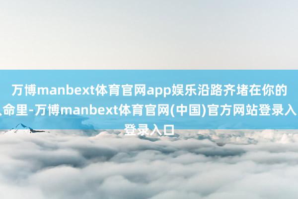万博manbext体育官网app娱乐沿路齐堵在你的人命里-万博manbext体育官网(中国)官方网站登录入口